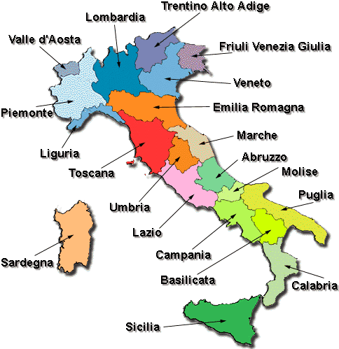 La Bella Italia and her regions -- click for more info!